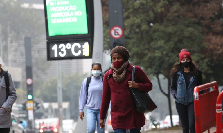 Onda de frio pode fazer São Paulo registrar temperatura abaixo de 10ºC nos próximos dias