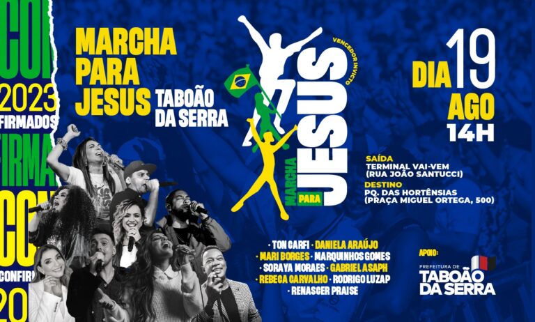 “Marcha para Jesus” em Taboão da Serra acontece no sábado, 19